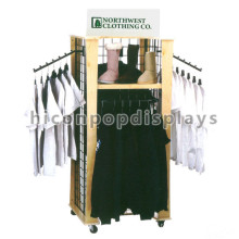 Rastermauer hölzernes Rahmen-Kleidungsstück-Großhandelsständer bewegliches Kleid-Anzeigen-Kleidung-Speicher-Befestigungen